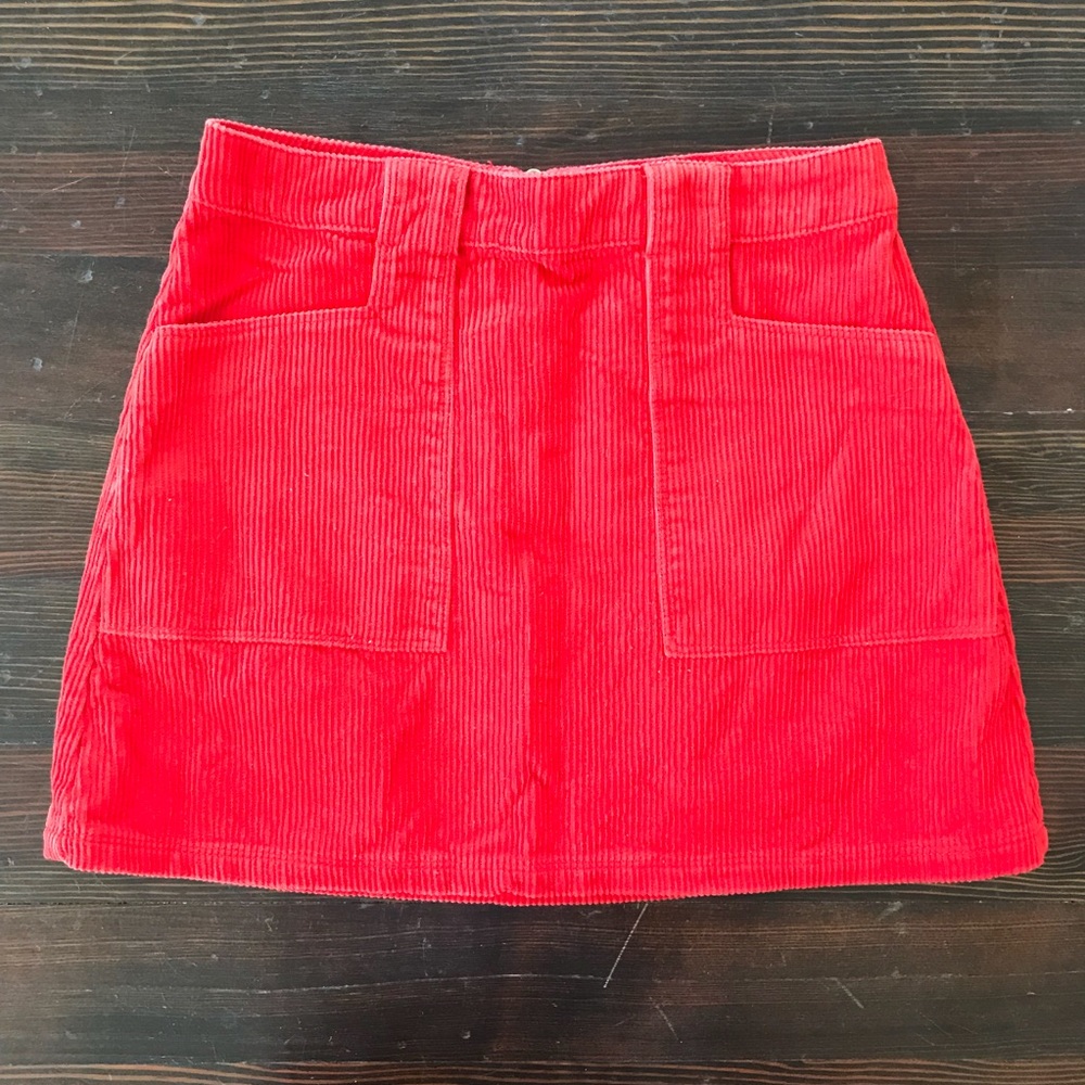Cute cord vintage mini hot red skirt sz 25 🍓❤️🌹